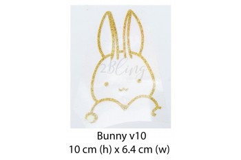 Iron-on transfer, Image Bunny v10, 10x6.4 cm